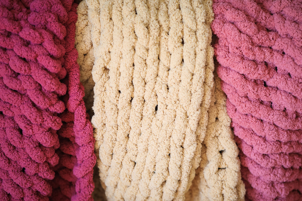 Trio of Large Knit Blankets