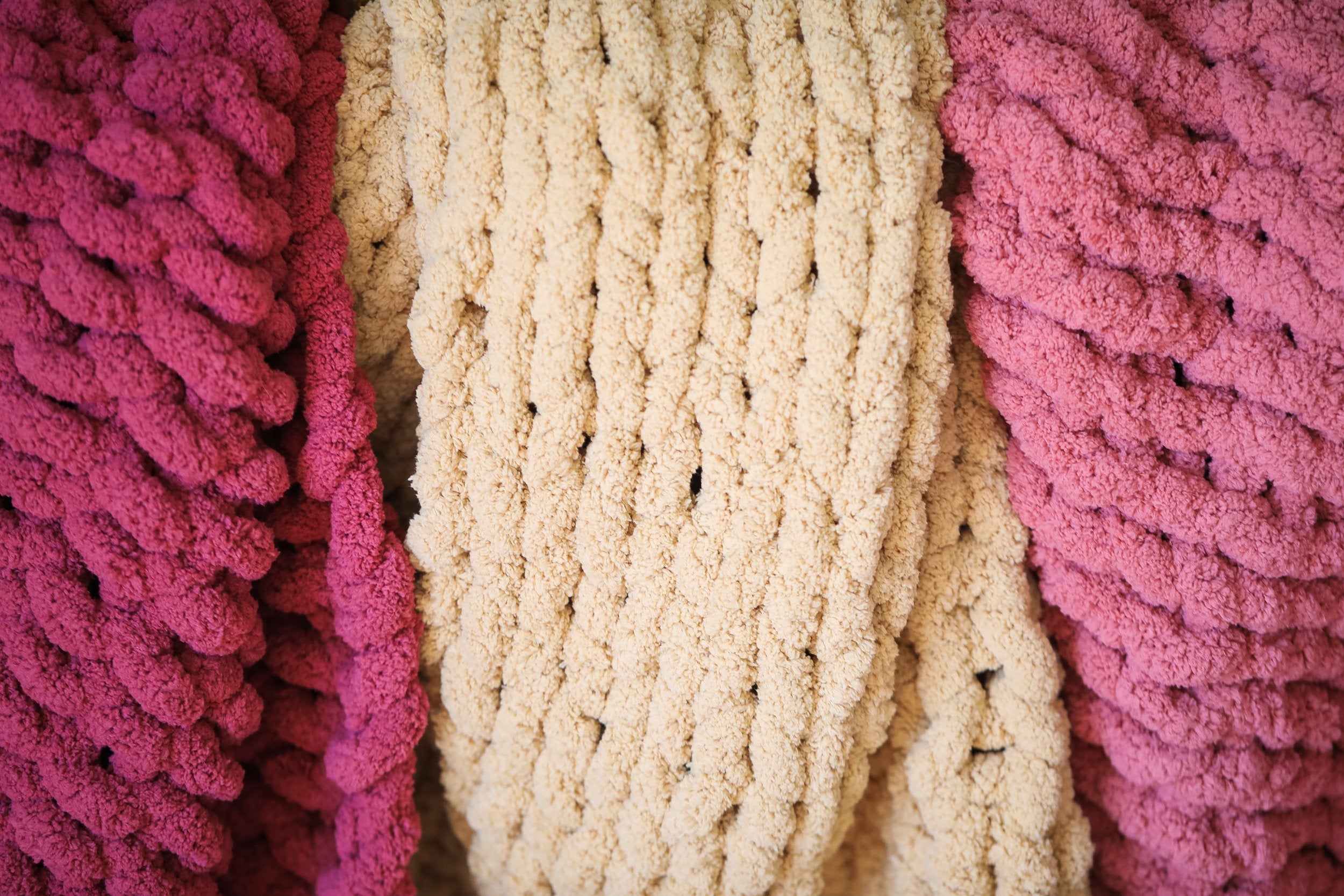 Trio of Large Knit Blankets