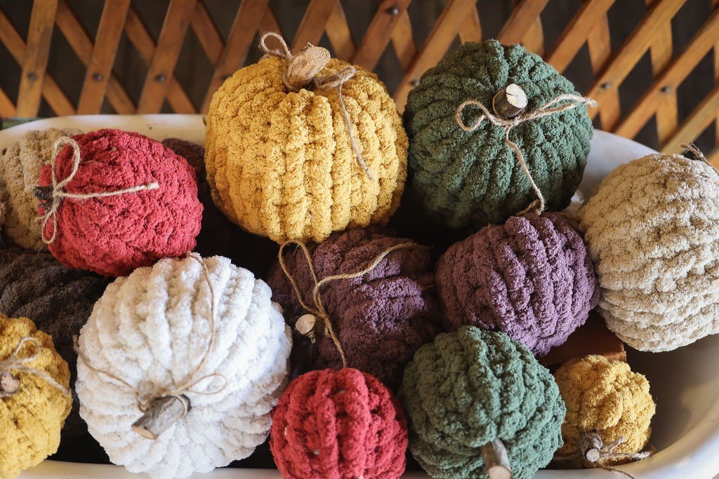 Knit Pumpkins by Sand & Pine
