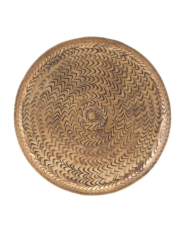 Rattan Brass Finish Tray - Large