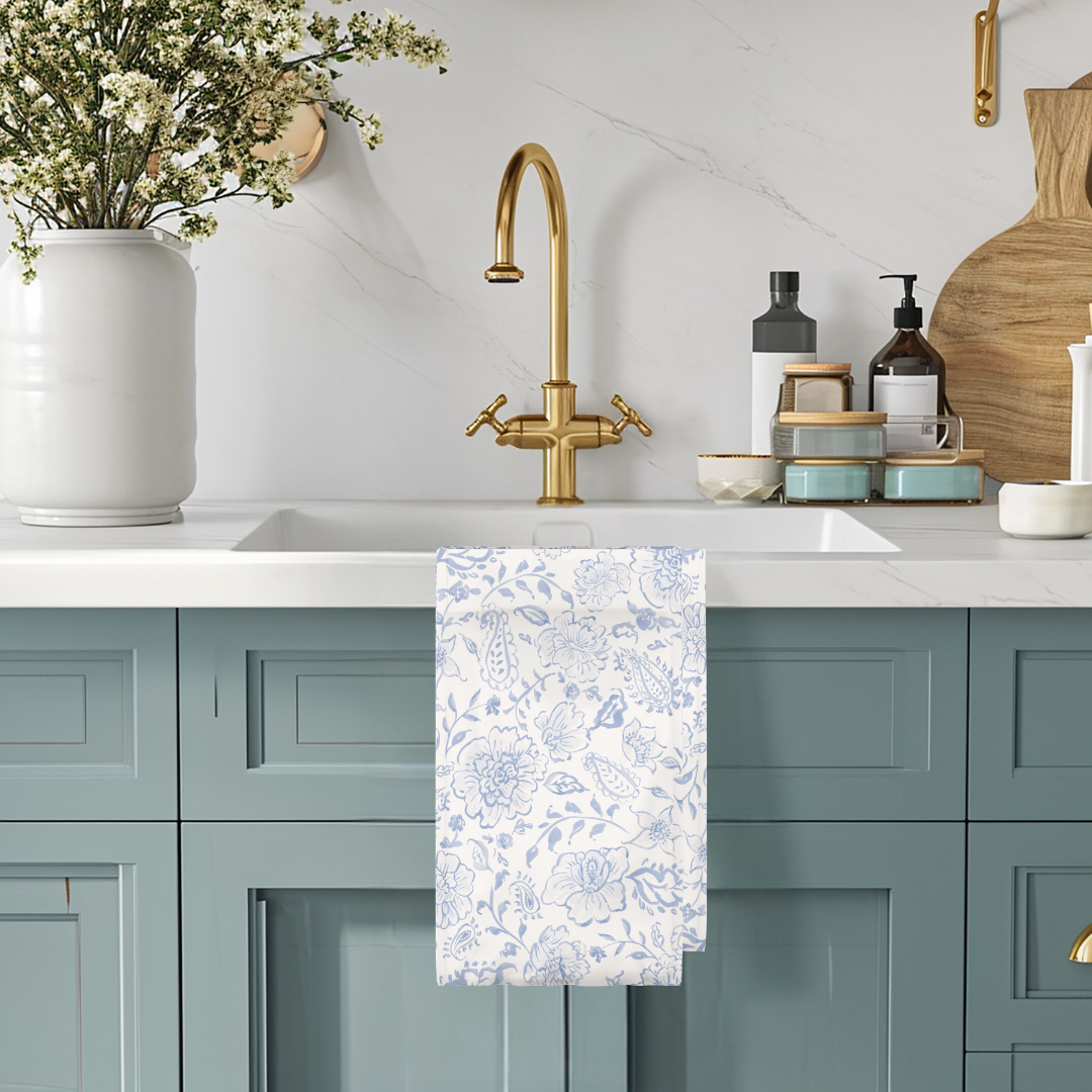 French Flowers Kitchen| Recycled Microfiber Waffle Tea Towel