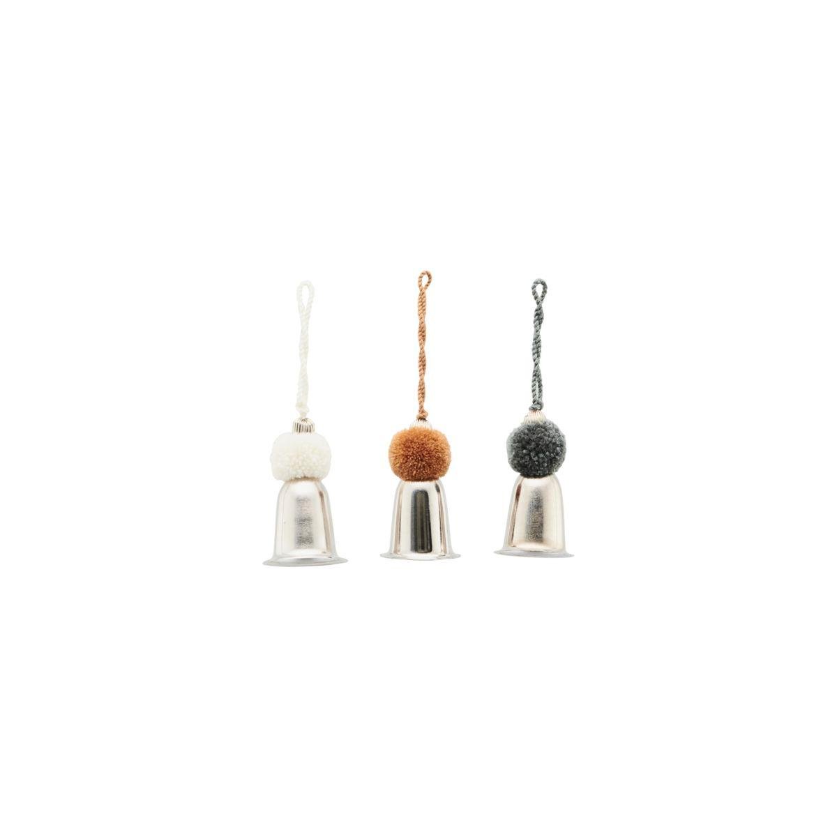 Silver Finish Bells, Assorted 3 Colors