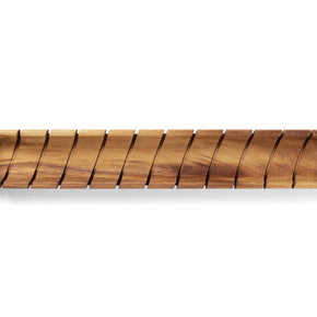 Wooden knife holder with a white background