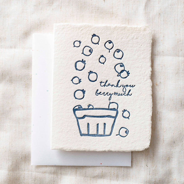 Thank You Berry Much | Blue Berry Gratitude Greeting Card