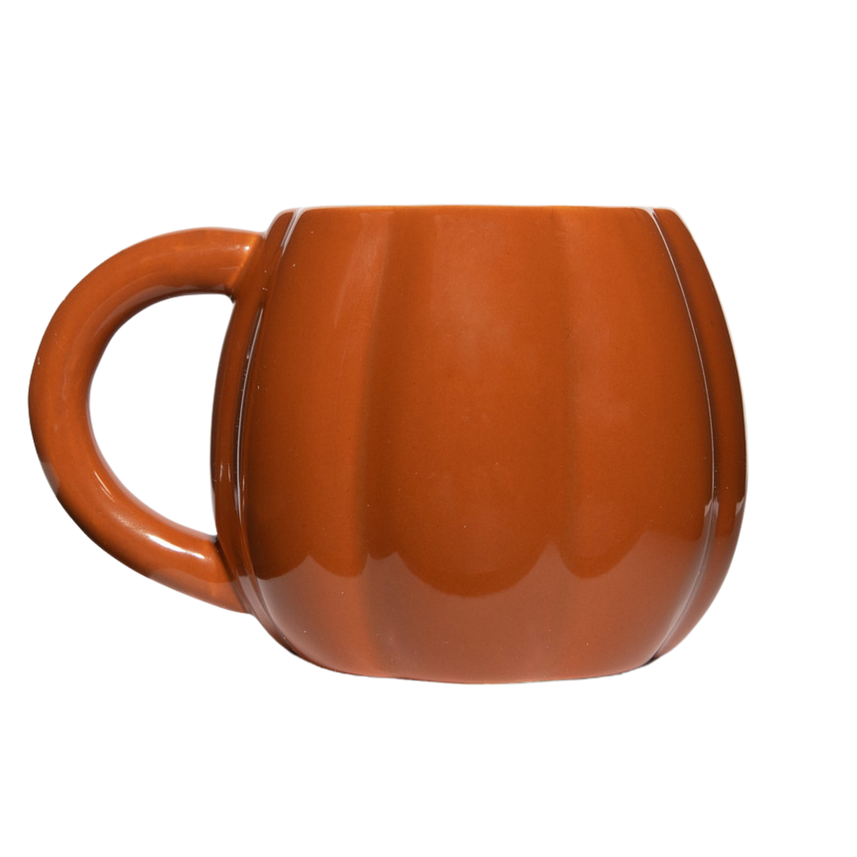 Orange mug on a white background