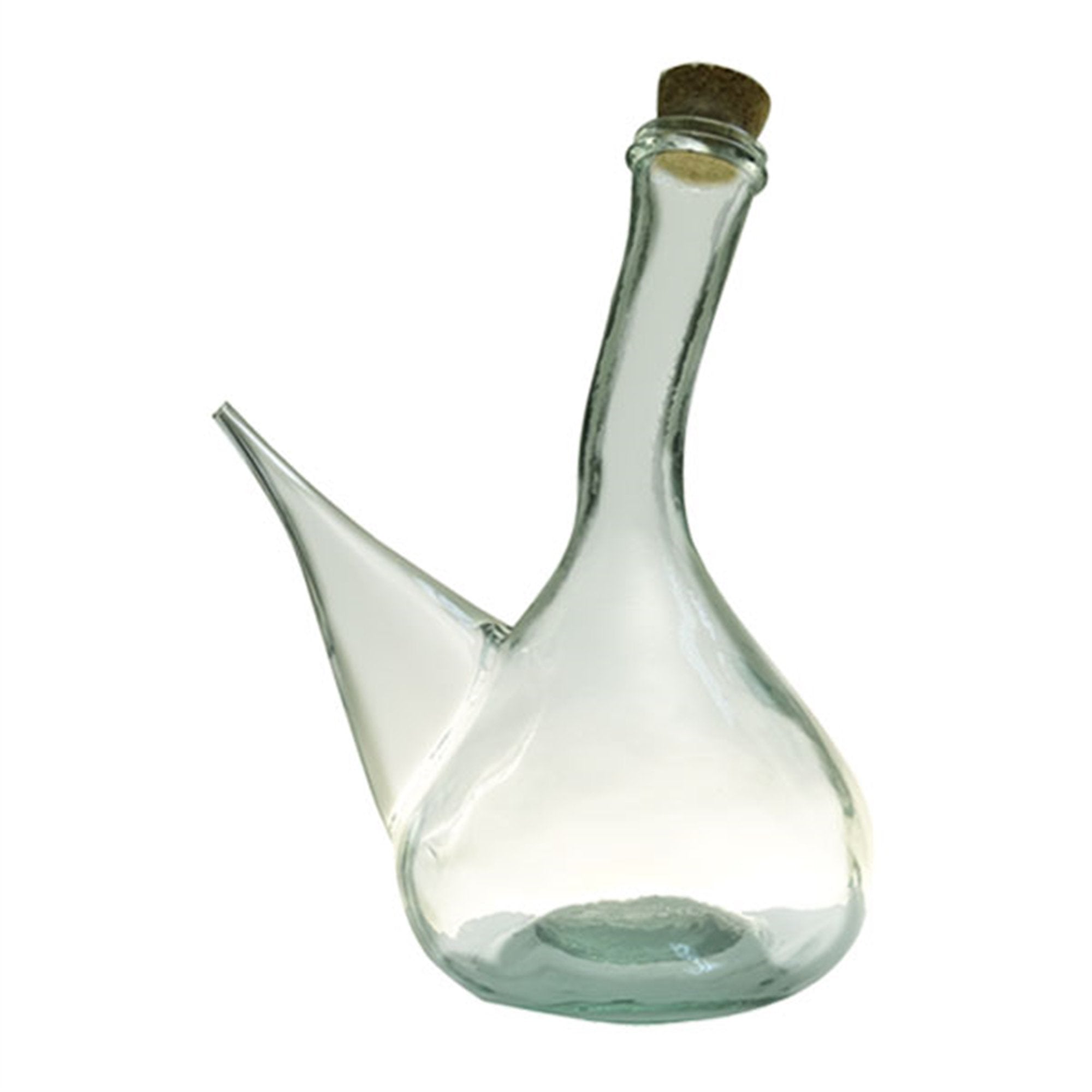 Large Recycled Glass Olive Oil Cruet with Stopper