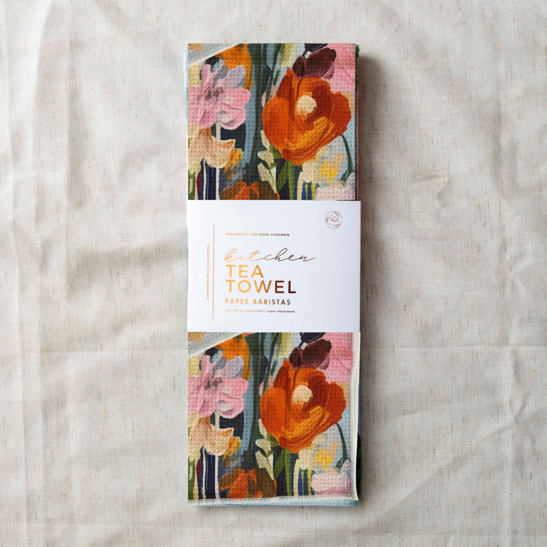 Flowers Bouquet Kitchen| Recycle Microfiber Waffle Tea Towel