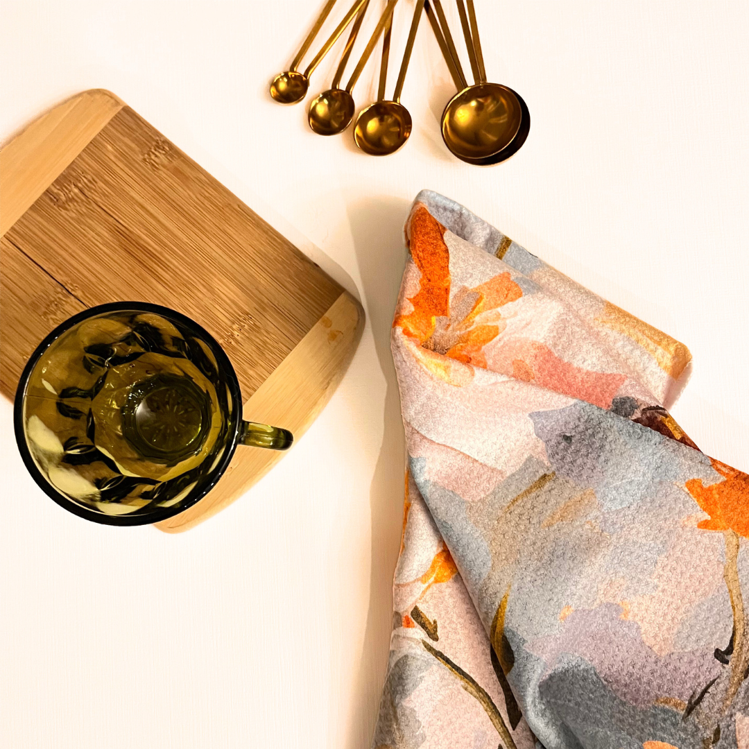 Blue Floral Kitchen | Recycle Microfiber Waffle Tea Towel