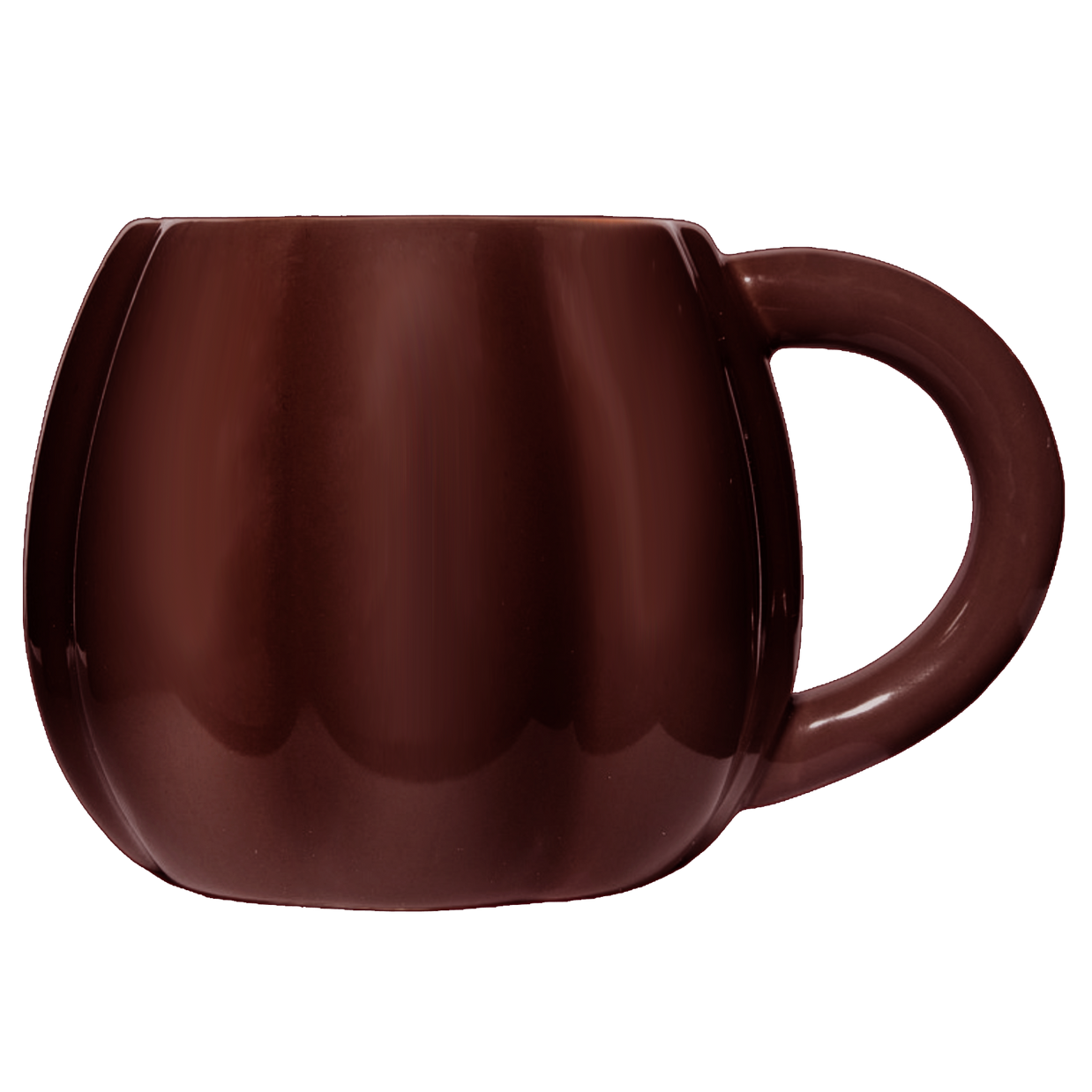 Brown ceramic mug on a white background