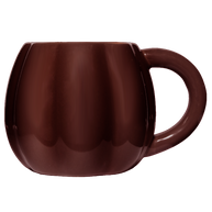 Brown ceramic mug on a white background