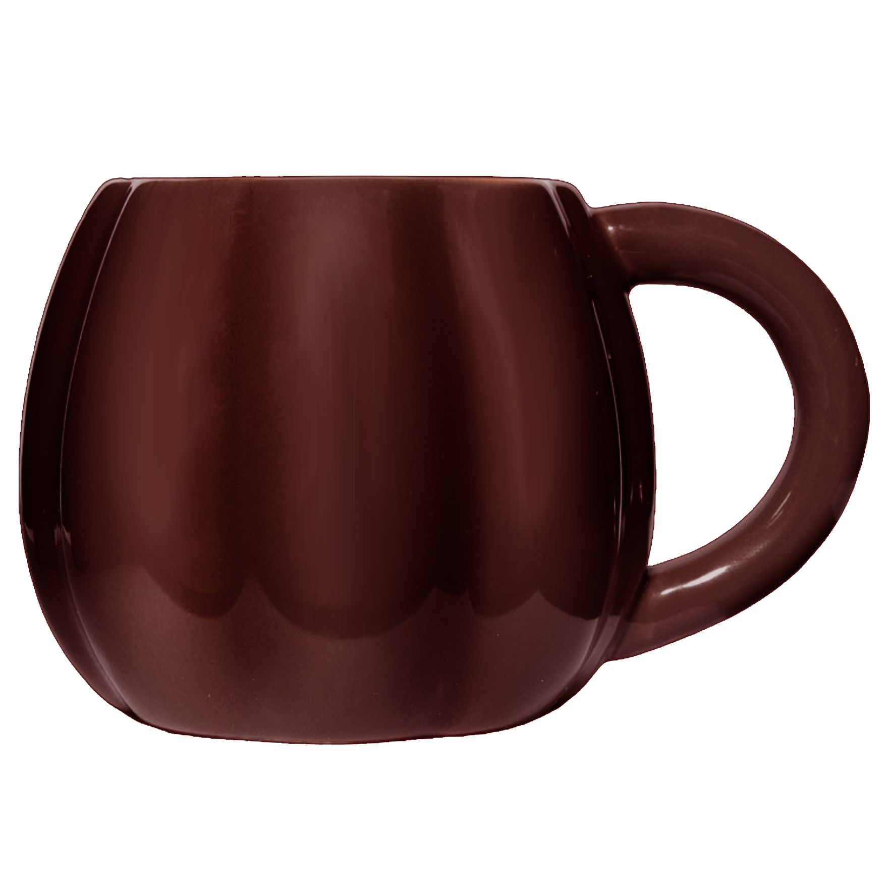 Brown ceramic mug on a white background
