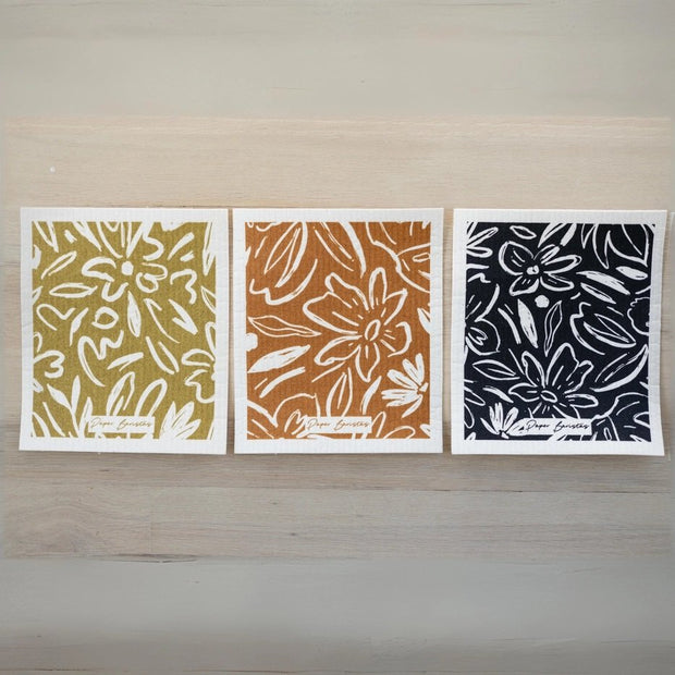 Environmentally Friendly Swedish Dishcloths: Earthy Florals