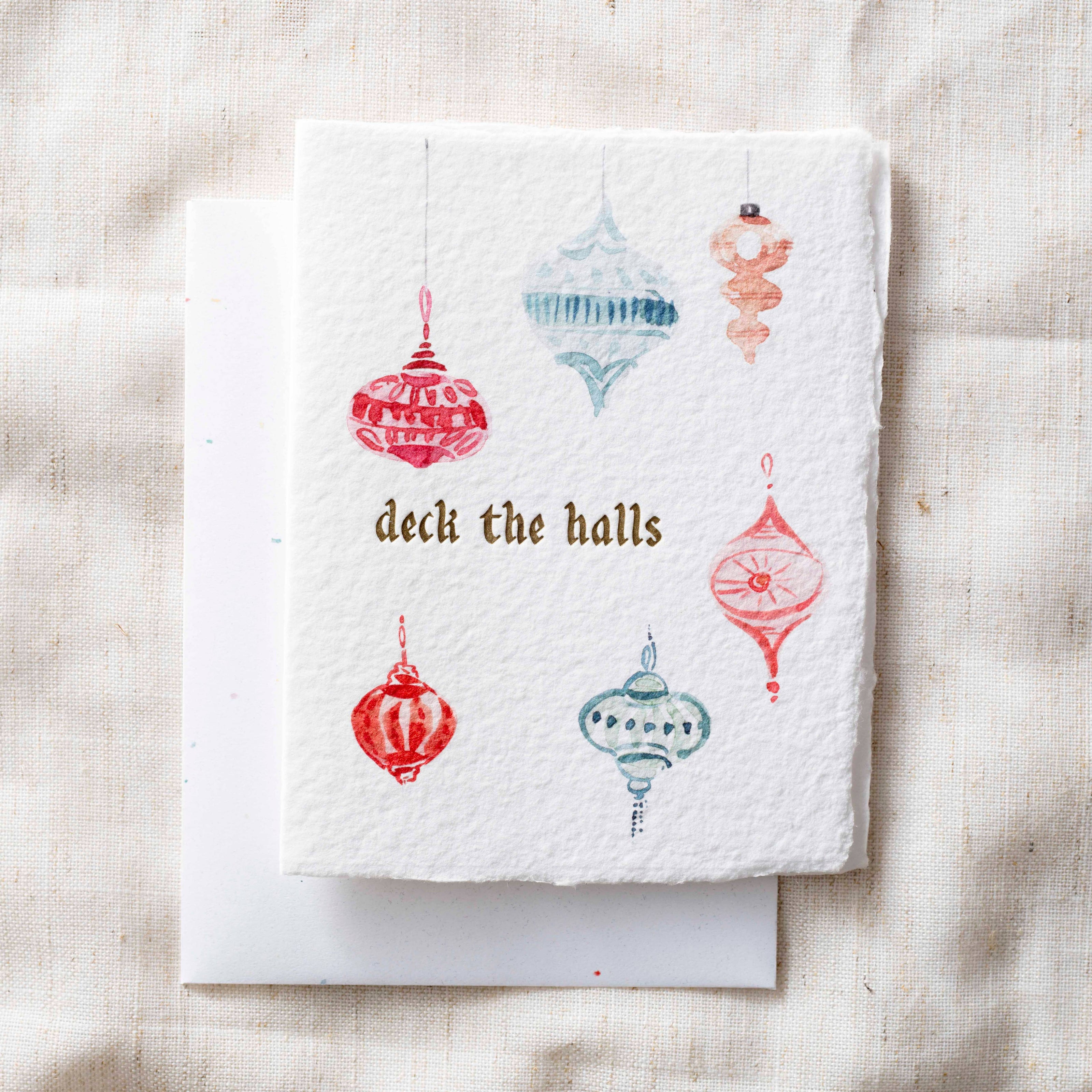 Christmas Ornaments Greeting Card | Deck the Halls Holiday
