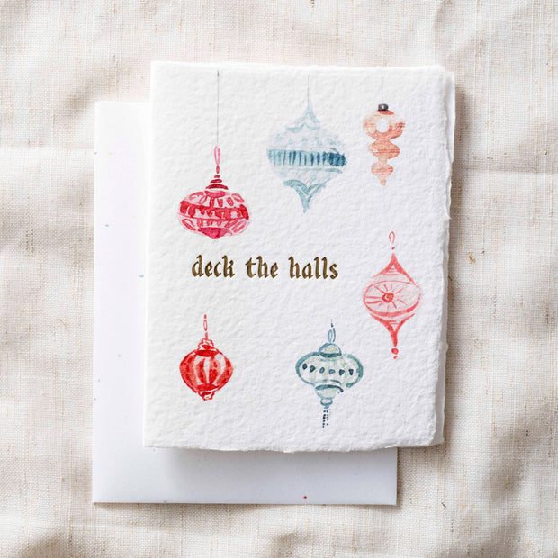 Christmas Ornaments Greeting Card | Deck the Halls Holiday