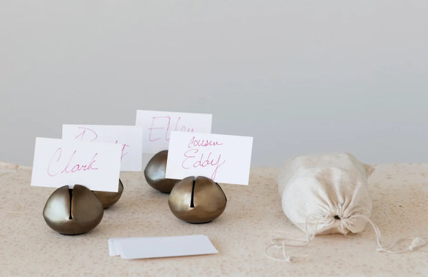 Metal Bell Place Card Holders, Set of 4