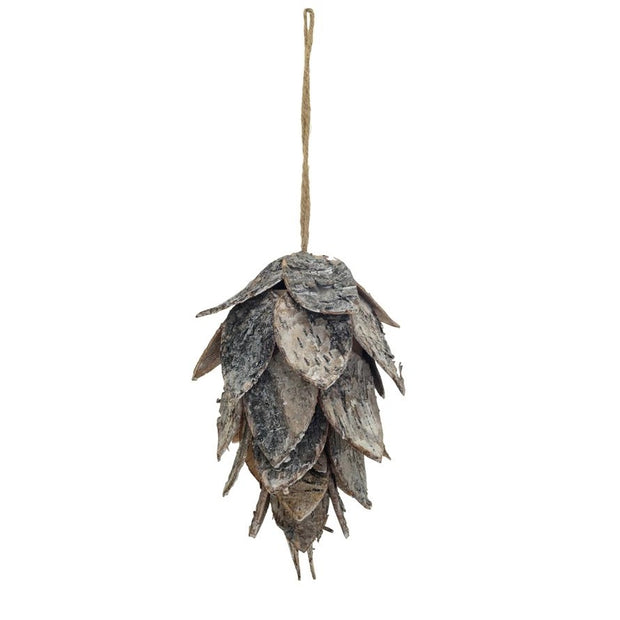 Birch Bark Pine Cone Ornament