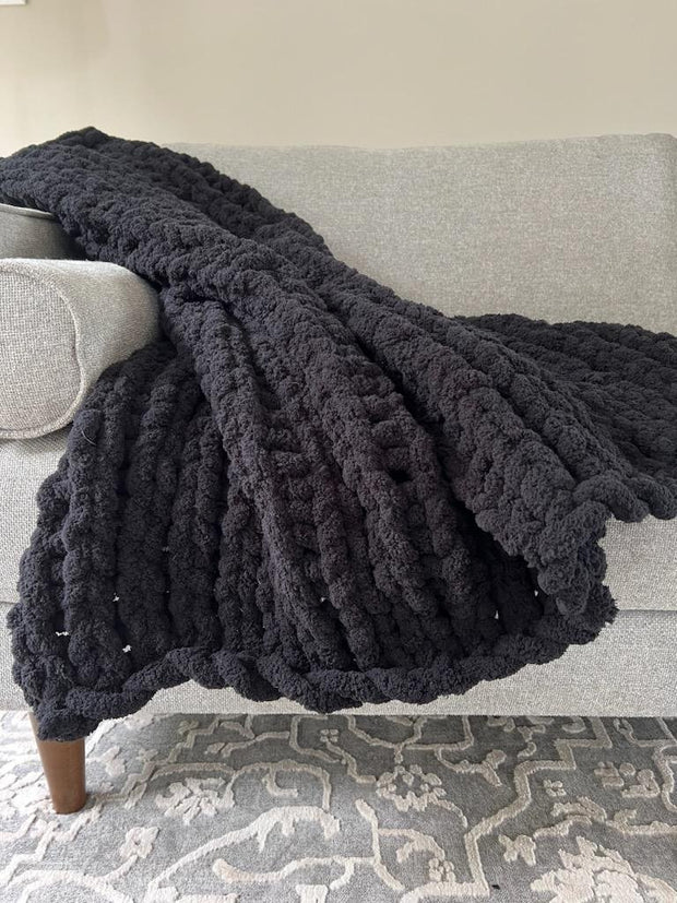 Black Large Knit Blanket
