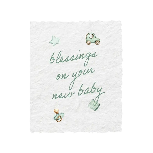 Front-"Blessings on Your New Baby" Greeting Card