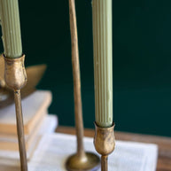 Brass Finish Candle Holders, Set of 3 Close-Up