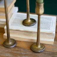 Brass Finish Candle Holders, Set of 3 Base View