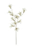 Artificial plant branch with white flowers on a white background
