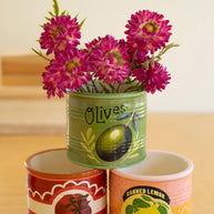Ceramic Canned Goods Planters, 3 styles