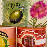 Ceramic Canned Goods Planters, 3 styles