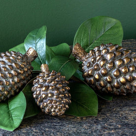 Large Bronze Pine Cones