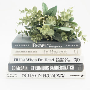 Gray and White Curated Books, Set of Five