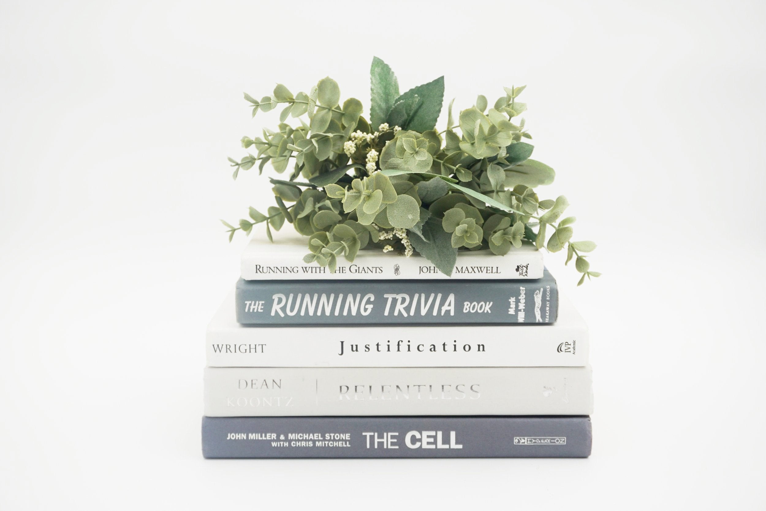 Gray and White Curated Books, Set of Five