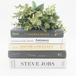 Gray and White Curated Books, Set of Five