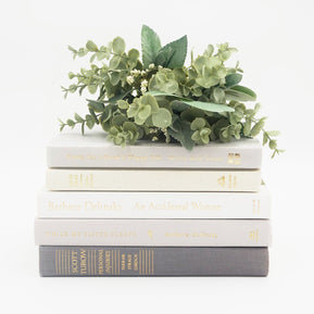 Gray and White Curated Books, Set of Five