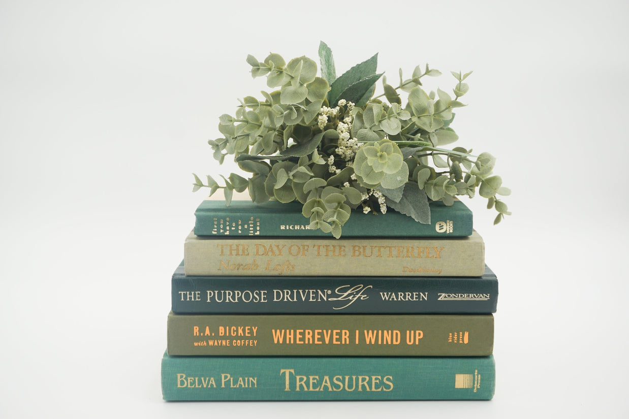 Green Curated Books, Set of Five