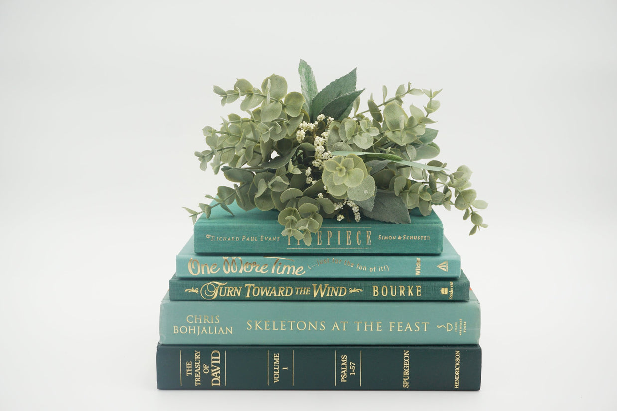 Green Curated Books, Set of Five
