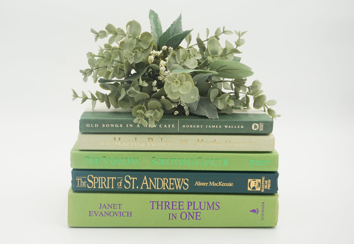 Green Curated Books, Set of Five