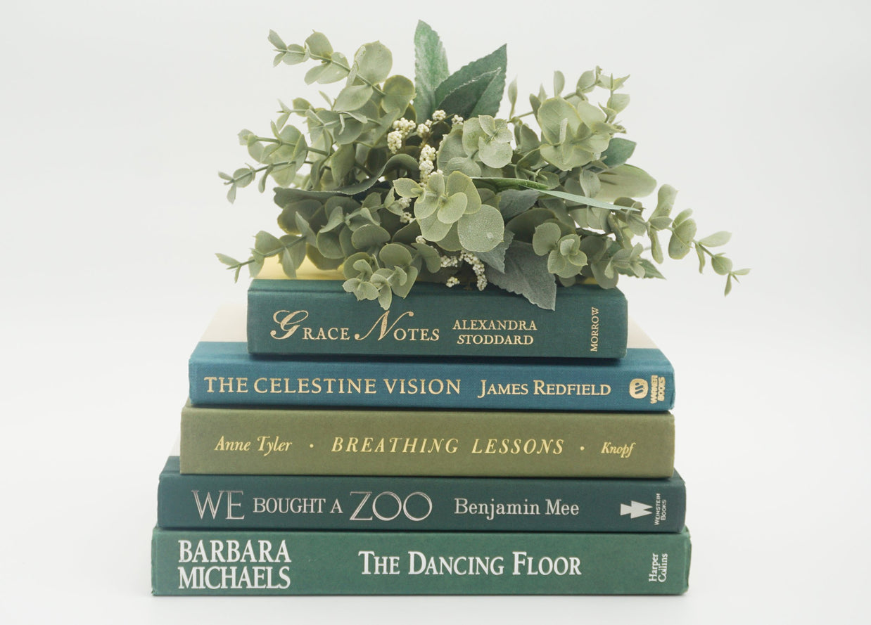 Green Curated Books, Set of Five