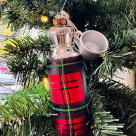 Plaid Thermos Ornament