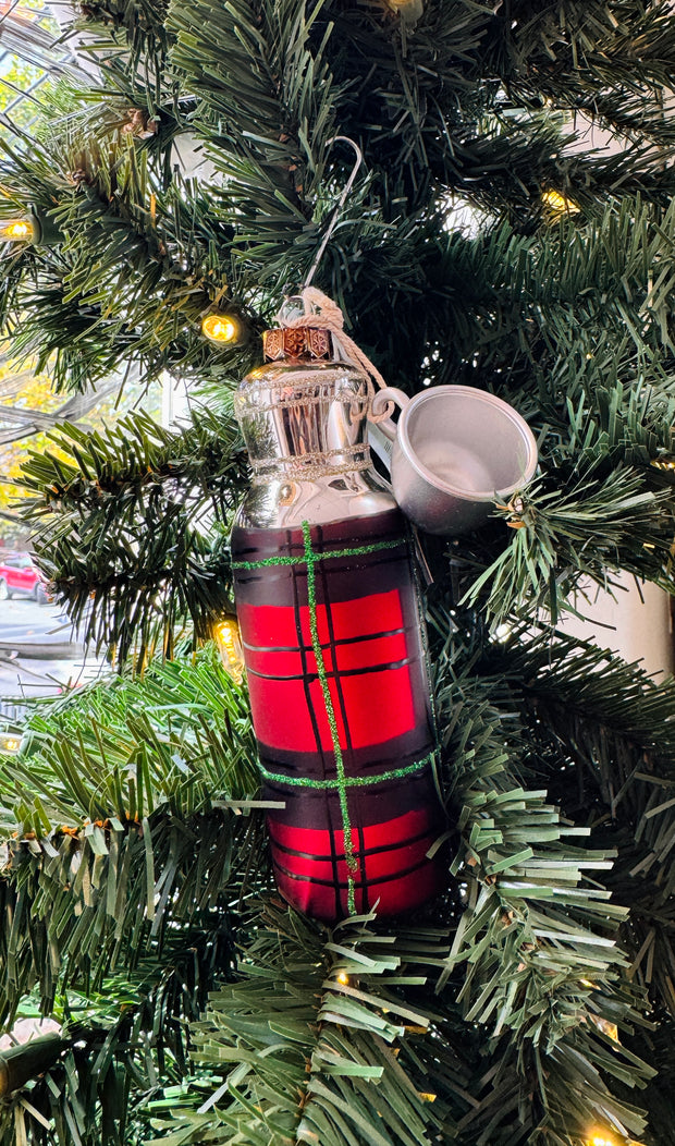 Plaid Thermos Ornament