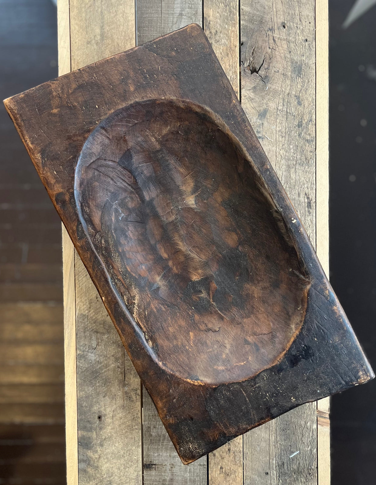 Vintage wooden mold on a wooden surface