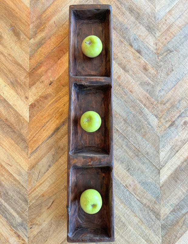 3 Part Carved Wooden Billio Dough Bowl