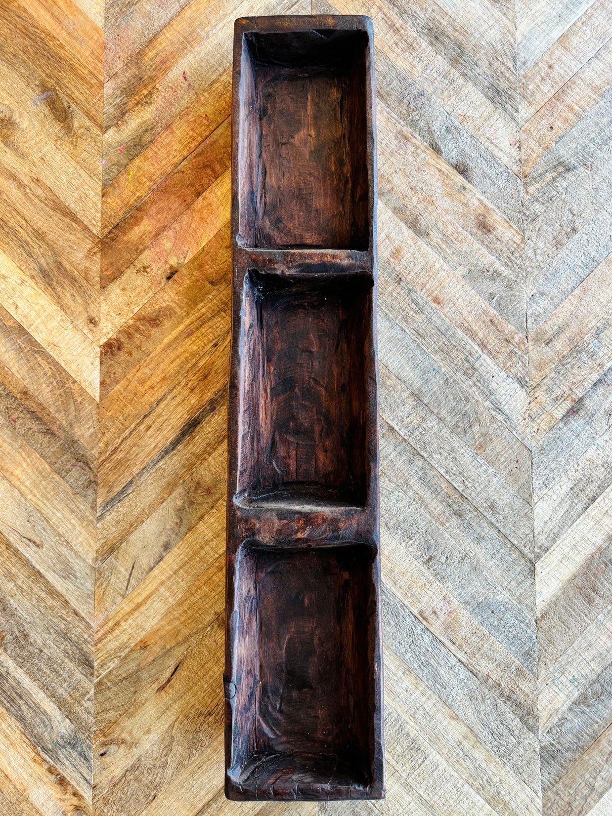 3 Part Carved Wooden Billio Dough Bowl
