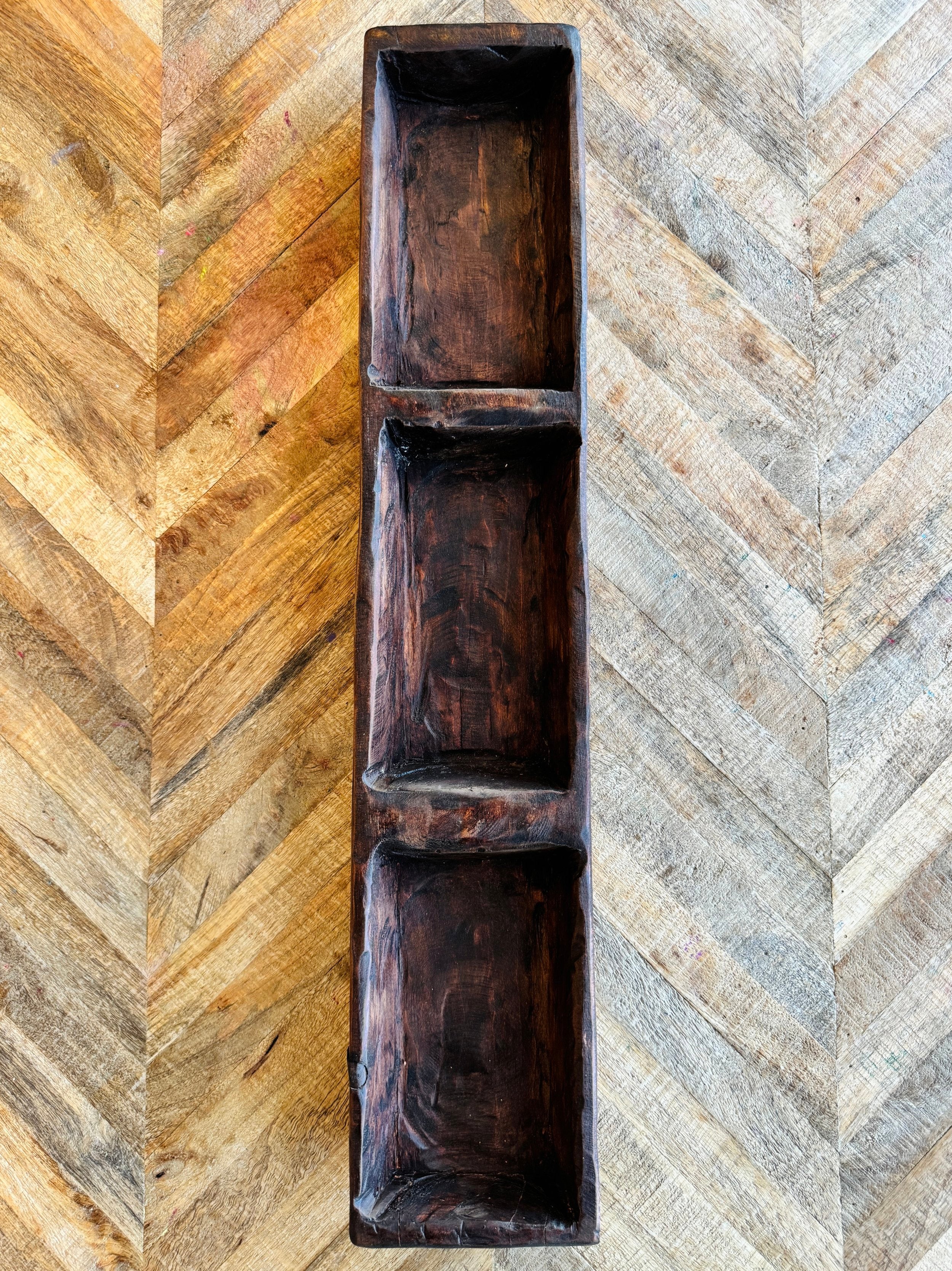 3 Part Carved Wooden Billio Dough Bowl