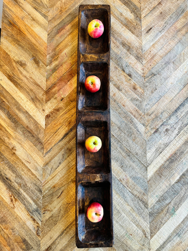 4 Part Carved Wooden Billio Dough Bowl