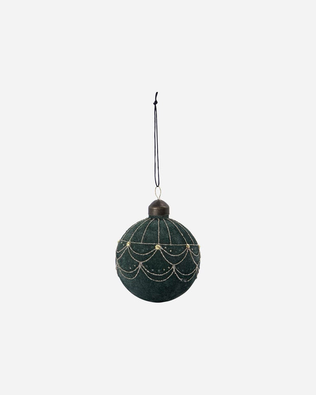 Large Dusty Green Velour Ornament
