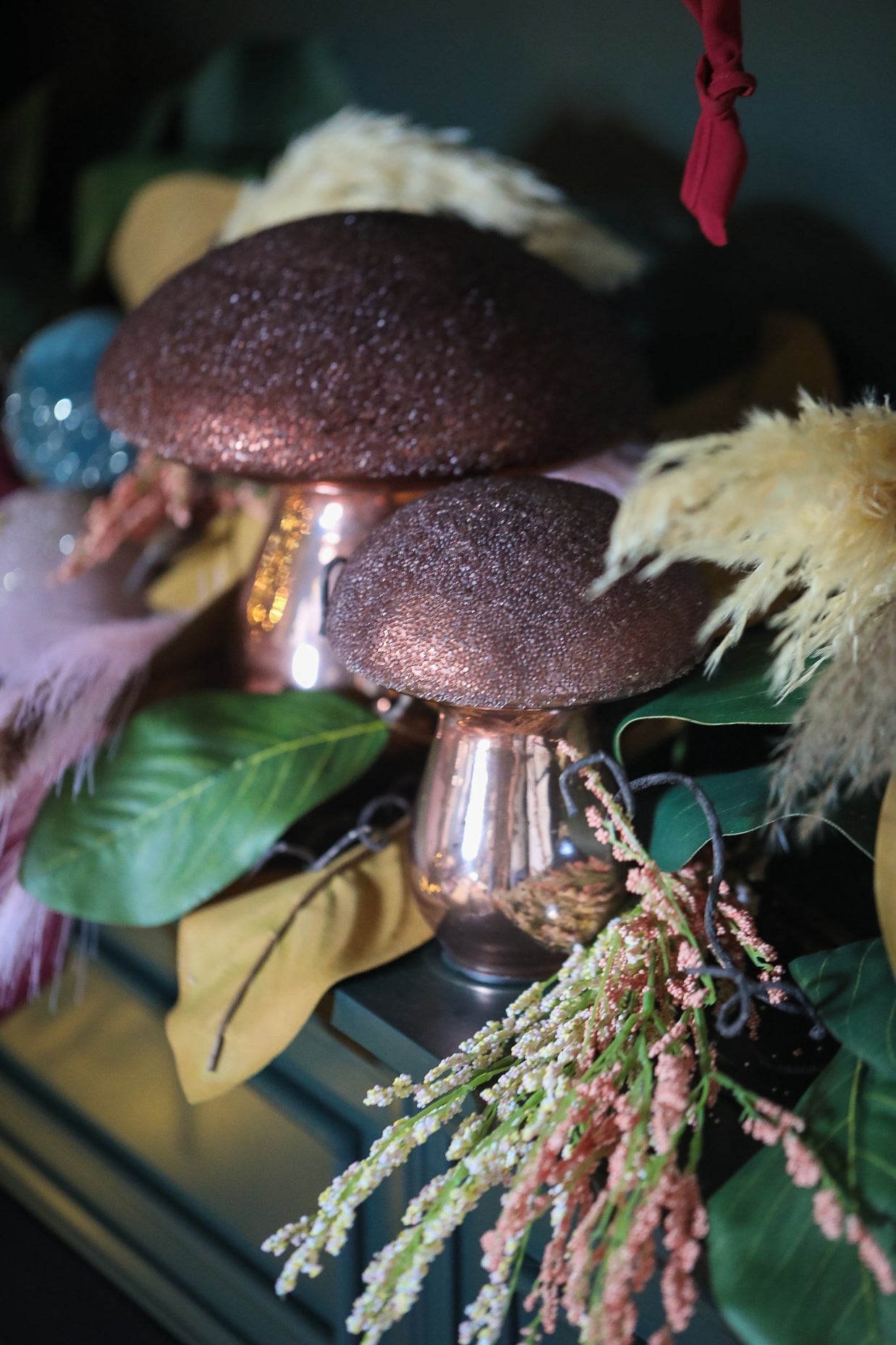 Beaded Top Forest Glass Mushroom - Small
