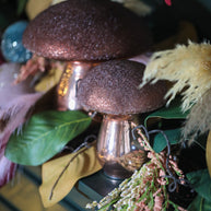 Beaded Top Forest Glass Mushroom - Small