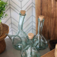 Large Recycled Glass Olive Oil Cruet with Stopper