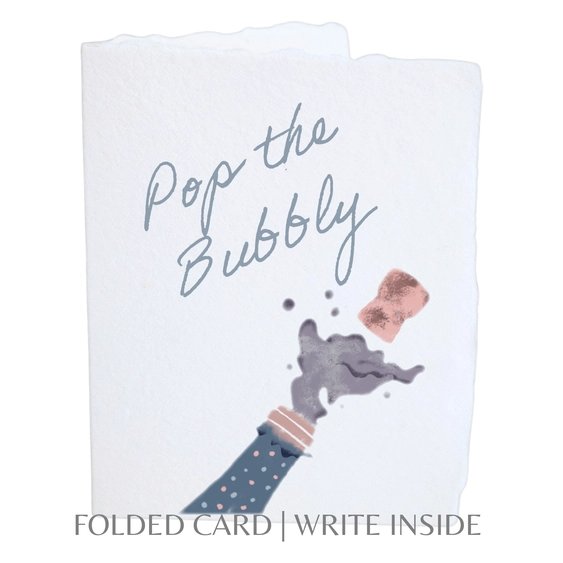 Front-"Pop the Bubbly" Greeting Card