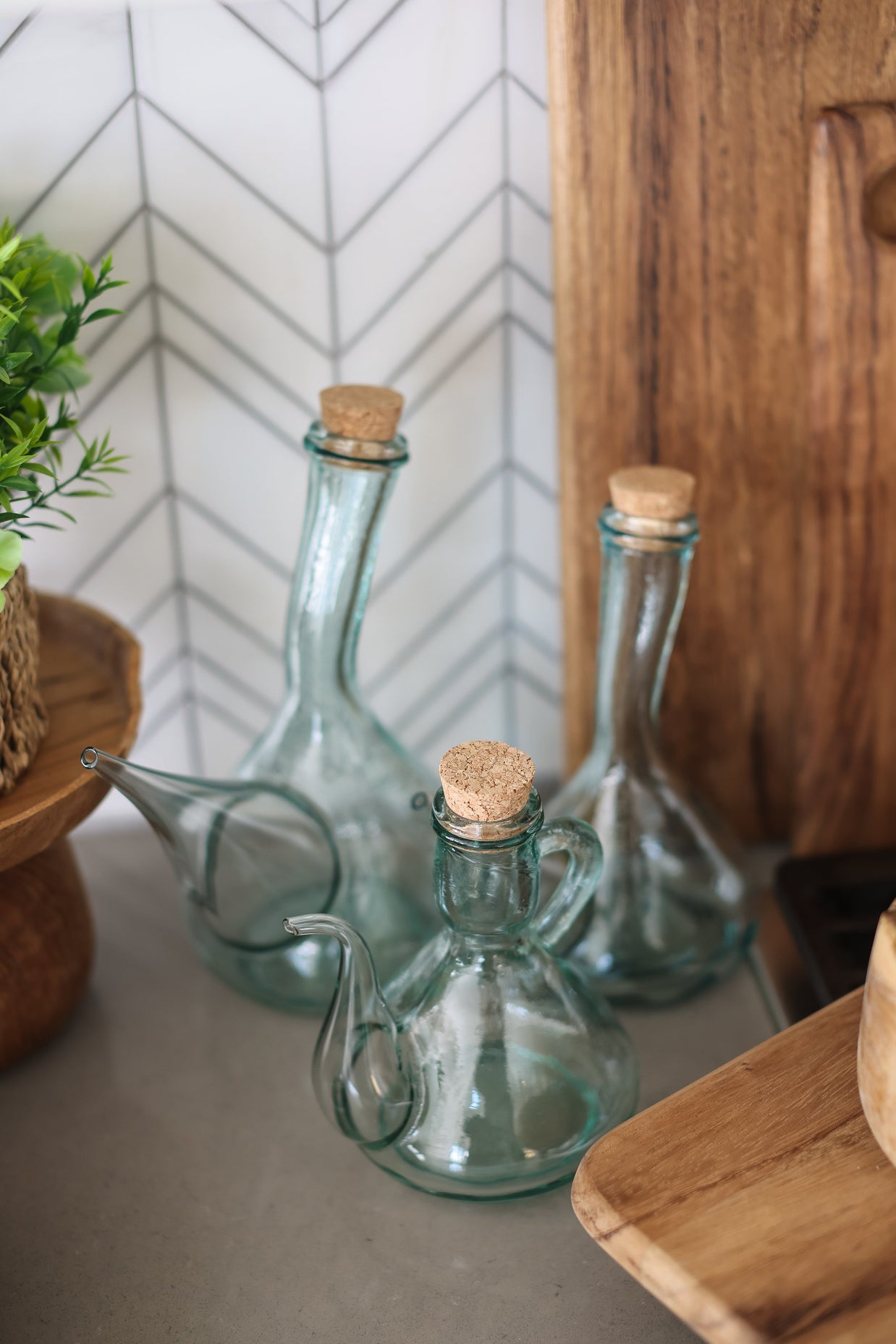 Small Olive Oil Cruet with Stopper