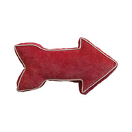 Red arrow-shaped pillow on a white background
